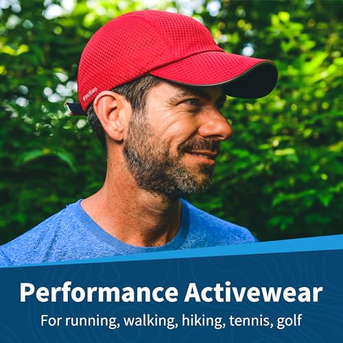 TrailHeads Men's Race Day Running Hat, Quick Dry, Moisture Wicking - color: Red