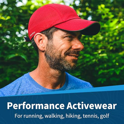 TrailHeads Men's Race Day Running Hat, Quick Dry, Moisture Wicking - color: Red