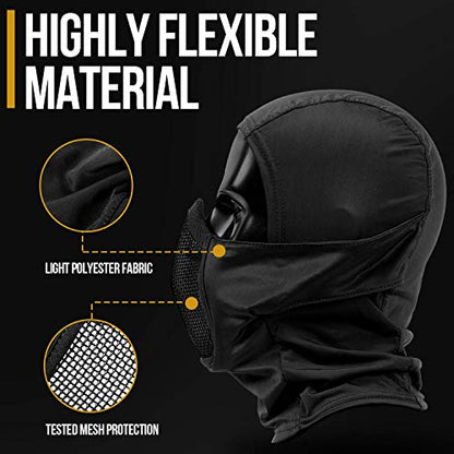 OneTigris Tactical Balaclava Mesh Mask Full Head Airsoft Face Protector - color: Tan
