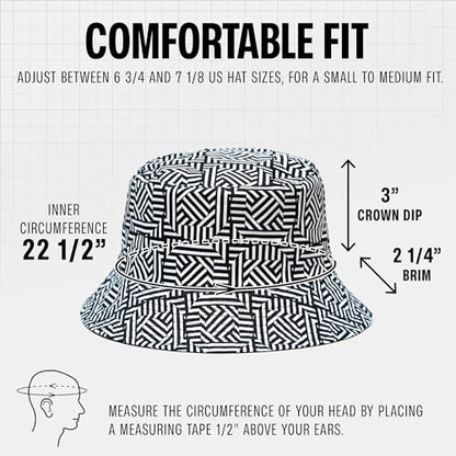 Rave Bucket Hat for Women & Men - Cute Bucket Hats - Festival Hat Adjustable 50+ SPF Protection Rave Accessories - color: Checkered