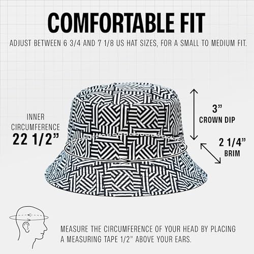 Rave Bucket Hat for Women & Men - Cute Bucket Hats - Festival Hat Adjustable 50+ SPF Protection Rave Accessories - color: Checkered