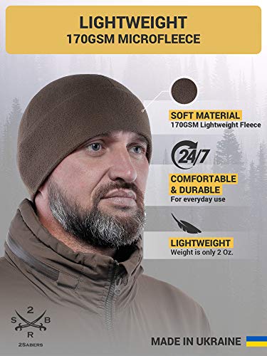 2SBR 2SABERS Warm Lightweight 170 Fleece Watch Cap - Men Women - Outdoor Skull Beanie Hat - color: Olive Green, size: Medium