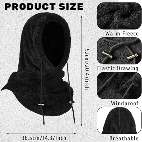 4 Pcs Winter Fleece Balaclava Ski Mask Glove Men Women - color: Black and Dark Gray