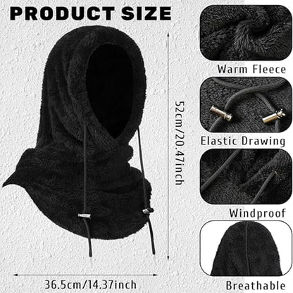 4 Pcs Winter Fleece Balaclava Ski Mask Glove Men Women - color: Black and Dark Gray
