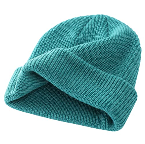 Connectyle Classic Double Layer Knit Beanie Hat Warm Thick Acrylic Winter Hats Daily Cuffed Beanies Watch Hat for Men Women - color: Lake Blue