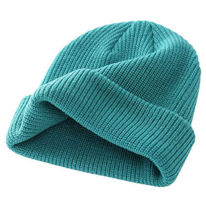 Connectyle Classic Double Layer Knit Beanie Hat Warm Thick Acrylic Winter Hats Daily Cuffed Beanies Watch Hat for Men Women - color: Lake Blue