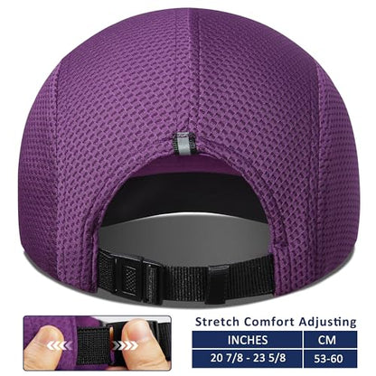 GADIEMKENSD Women's Race Day Running Cap Performance Mesh Hat - Excellent Ventilation, Lightweight, Reflective Safety - color: Dark Purple