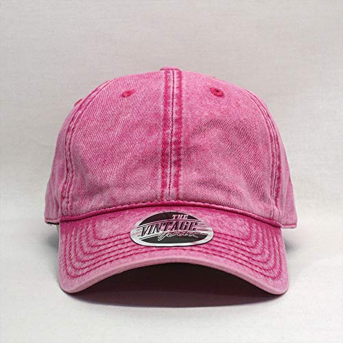 Heavy Washed Coated Canvas Wax-Look Adjustable Low Profile Men Women Baseball Cap - color: Snow Washed Hot Pink