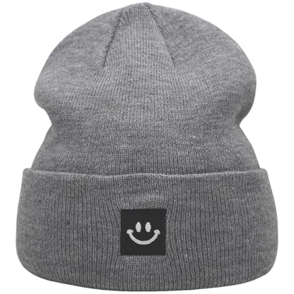 55cube Unisex Winter Beanie Hats Warm Thick Knit Cuffed Skullcaps - color: Solid Grey