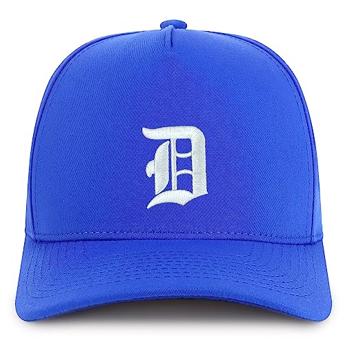 Trendy Apparel Shop Old English D Embroidered 5 Panel High Crown Cotton Pro Style Cap - color: Royal