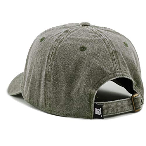 The Hat Depot 100% Cotton Pigment Dyed Low Profile Dad Hat Six Panel Cap - color: 1. Olive