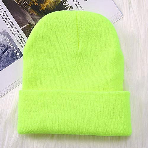 Unisex Adult Knit Beanie for Men Women Warm Snug Hat Cap - color: Lime
