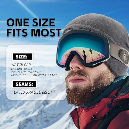 OUTDOOR SHAPING American Flag Fleece Beanie with Embroidered Patch Hat - color: Black+grey
