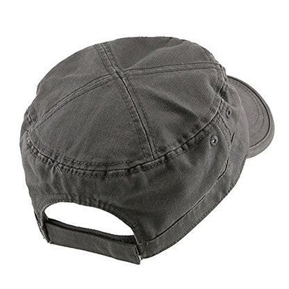 Wholesale Enzyme Washed Cotton Army Cadet Castro Hats - color: Grey