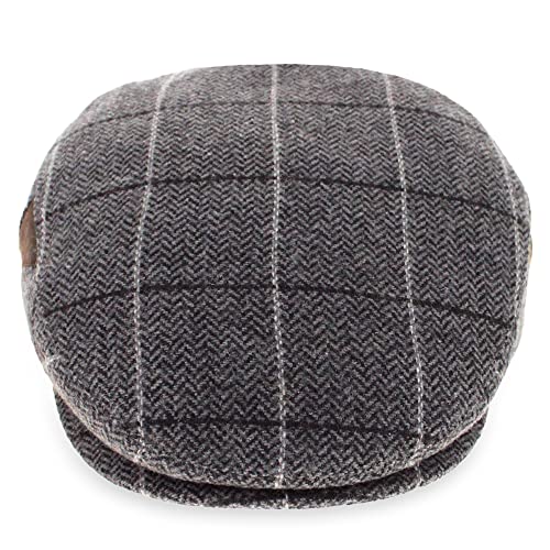 Belfry Wool Blend Tweed Flat Caps Mens Womens 5 Colors - color: Jakegrey, size: Small