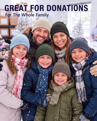 Jecery 80 Pack Winter Beanies Bulk Knit Hats for Men Women - color: Simple Color