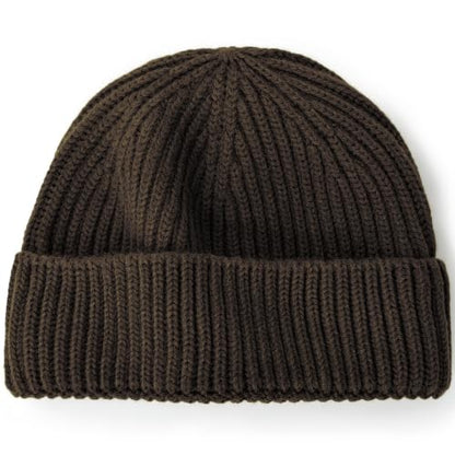 100% Merino Wool Fisherman Beanies for Men Winter Beanie Skull Cap - color: Dark Coffee