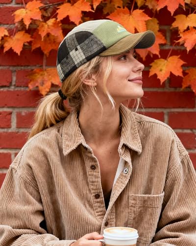 Croogo Short Brim Hat Vintage Corduroy 5 Panel Hat for Men Hip Hop Style - color: Crsb02-greenkhaki, size: One Size