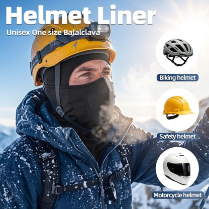 Ski Mask Balalclava Windproof Face Mask Warm Fleece Neck Cover for Cold Weather Helmet Hood for Men & Women - color: A06-2pcs(black+white)
