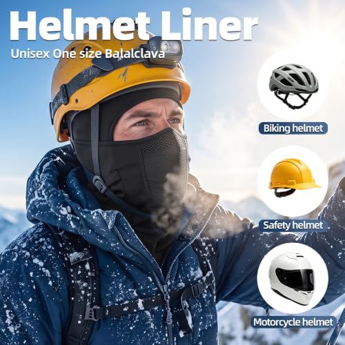 Ski Mask Balalclava Windproof Face Mask Warm Fleece Neck Cover for Cold Weather Helmet Hood for Men & Women - color: A01-black