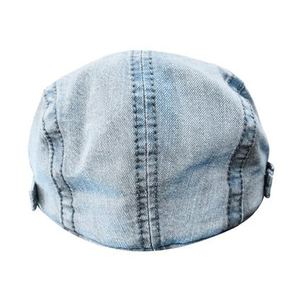 meioro Women Denim Newsboy Hat Cotton Flat Cap Ivy Gatsby Driving Hunting Gatsby Cabbie Denim Hats for Men - color: Light Blue-a