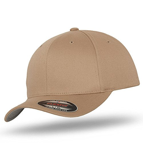 Flex fit Men's Flexfit Wooly Combed Baseball Cap - color: Khaki, size: 6 1/2-6 7/8