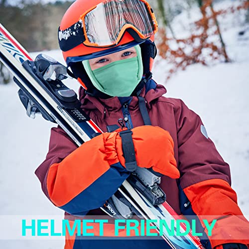 GoxRunx Kids Balaclava Ski Mask,Fleece Face Mask Neck Warmer for Boys Girls,Windproof Face Cover for Cold Weather - color: Black/Lake Blue