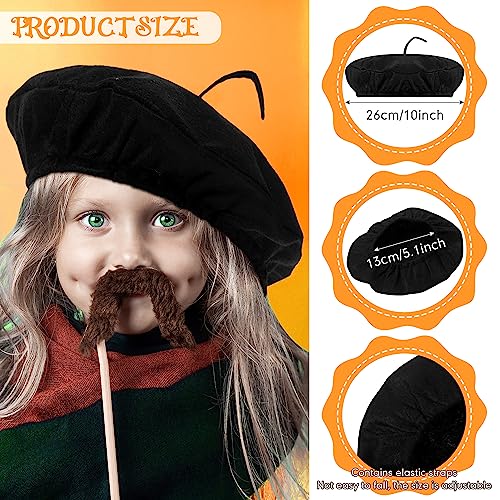 Xaatren 40 Pcs French Berets Scarves Bulk Halloween Costume - color: Neon Colors
