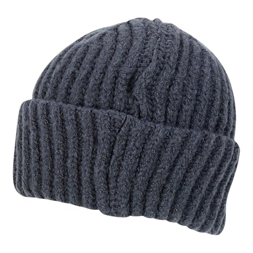 Heavyweight Thick Knit Warm Winter Beanie - color: Charcoal