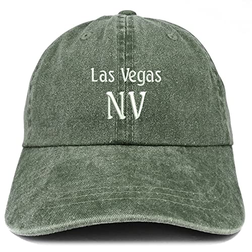 Trendy Apparel Shop Las Vegas NV Embroidered Pigment Dyed Washed Baseball Cap - color: Dark Green