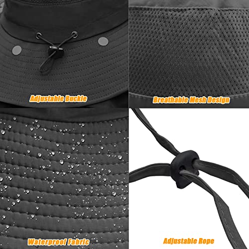 Fishing Hat for Men & Women, Sun Protection Hat with Face Cover & Neck Flap - color: Black