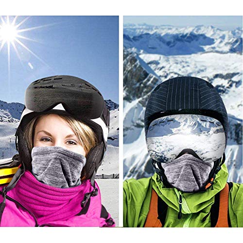 Winter Thermal Neck Warmer/Neck Gaiter Face Scarf/Face Cover Winter Ski Mask - Cold Weather Balaclava - color: Grey+dark Blue