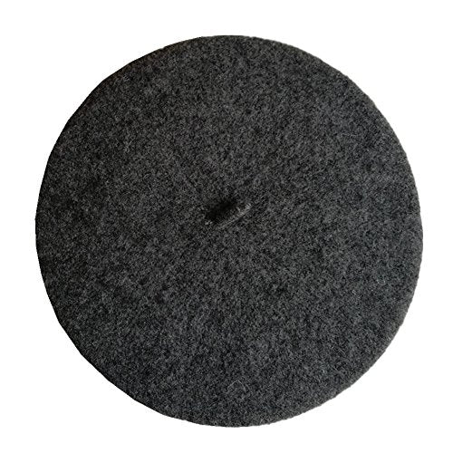Kids Girls Boys Solid Color Classic French Style Beret Beanie Hat - color: Dark Grey