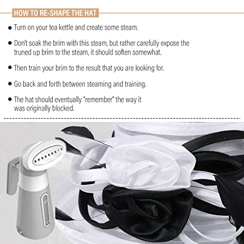 Ruphedy Women Derby Church Dress Bucket Hat Fascinators Tea Party Wedding Hat - color: S027-white
