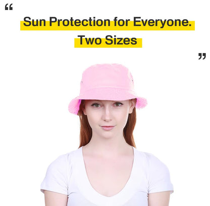 KBETHOS® 100% Cotton Washed Bucket Hat - color: Pink, size: Small-Medium