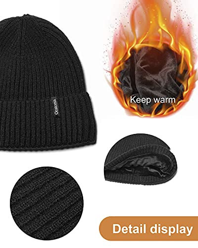 Ocatoma Beanie for Men Women Warm Winter Knit Cuffed Soft Ski Hats Unisex - color: Bright Green