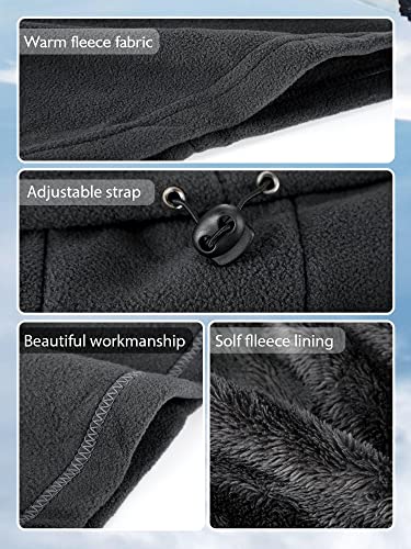 Geyoga Winter Fleece Balaclava Hat for Men Women - color: Grey, Black