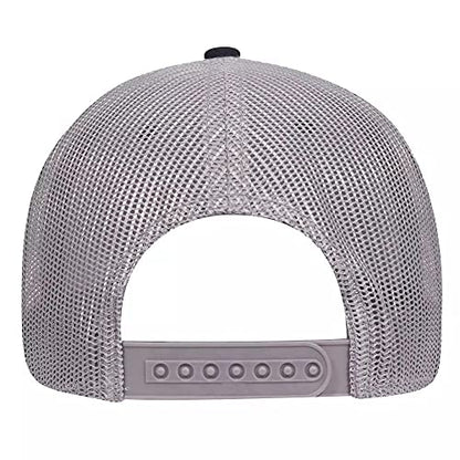 Ashen Fane 6 Panel Low Profile Contrast Vertical Mesh Back Snapback Hat - color: Nvy/Nvy/Gry