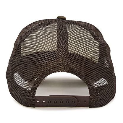 DALIX Two Tone Trucker Hat Summer Mesh Cap with Adjustable Snapback Strap - color: Brown White, size: One Size