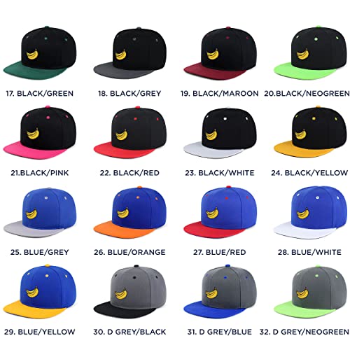 JPAK Banana Fruit Hip-Hop Snapback Hat Embroidered Baseball Cap Monkey - color: 02. Light Grey