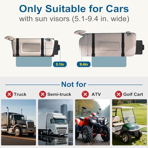 Veharvim Sun Visor Extender for Car (Polarized, UV400, PC Lens, Side Sunshade, Straps&Adjusters), Car Visor Extender Sun Blocker, Visor Extender Attachment, Anti-Glare for Safe Driving(Passenger Side) - size: Passenger Side