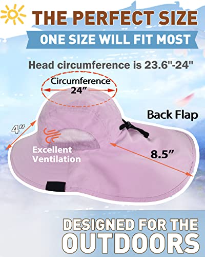 Tirrina Women's Sun Hat Wide Brim, UV Protection Sun Hats for Women - color: #1 Pink