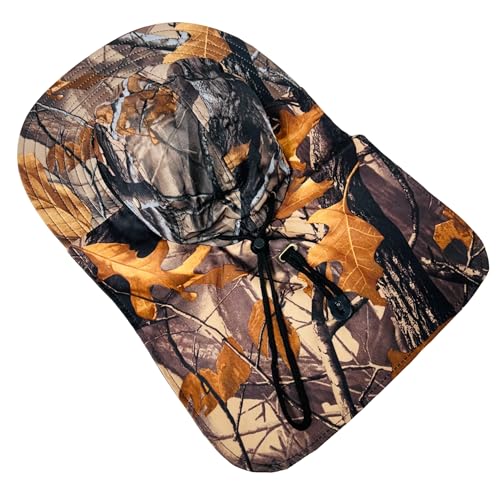 Packable and Adjustable Mesh Boonie Sun Hat with Neck Flap - color: Oak Leaf Hardwoods Camo