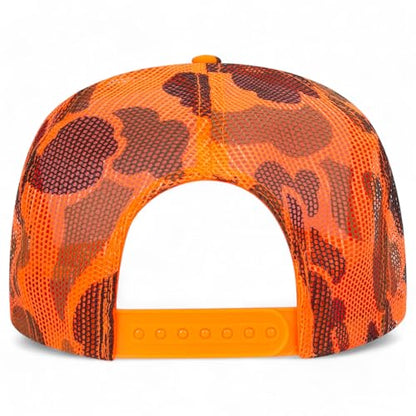 Connoisseur Trucker Hat | Funny Meme Party Trendy Cowboy Beer | Premium Snapback Hat for Men & Women - color: Orange Camo
