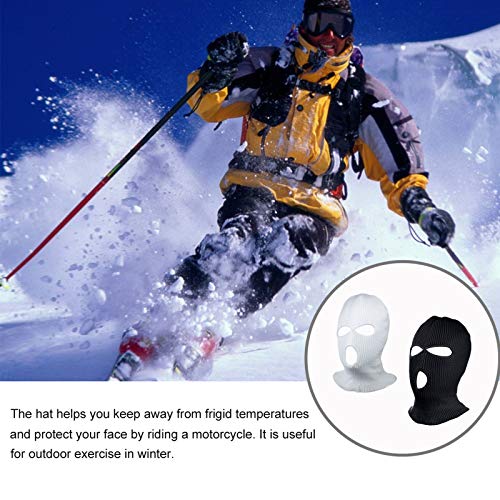 3-Hole Ski Face Mask Balaclava for Men and Women,Set of 2 - color: Black+white