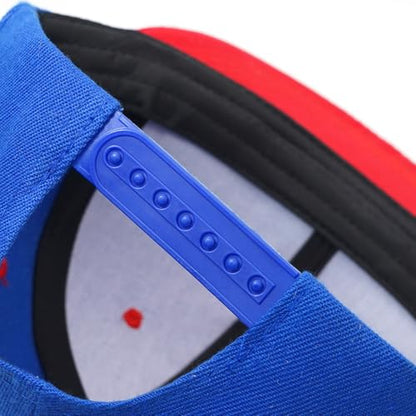 Snapback Hat Flat Bill Visor Hats Adjustable Hip Hop Baseball Cap for Women Men - color: Blue Red