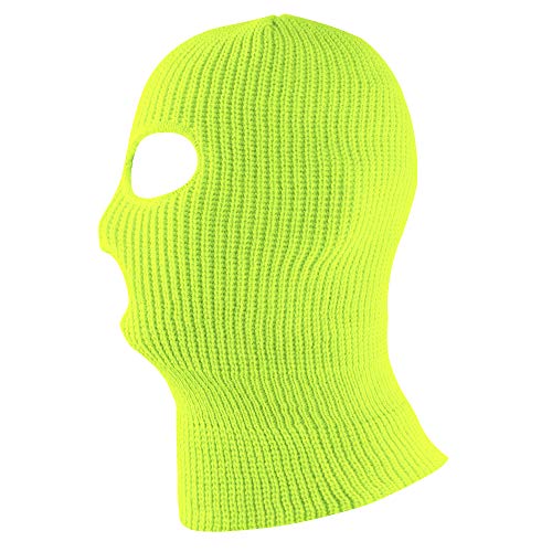 Super Z Outlet Knit Sew Acrylic Outdoor Full Face Cover Thermal Ski Mask One Size Fits Most - color: Neon Yellow