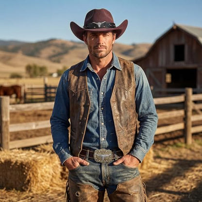 Chicingyou Cowboy Hat Belt - color: Coffee, size: for 35-38" Waist, style: Rivets
