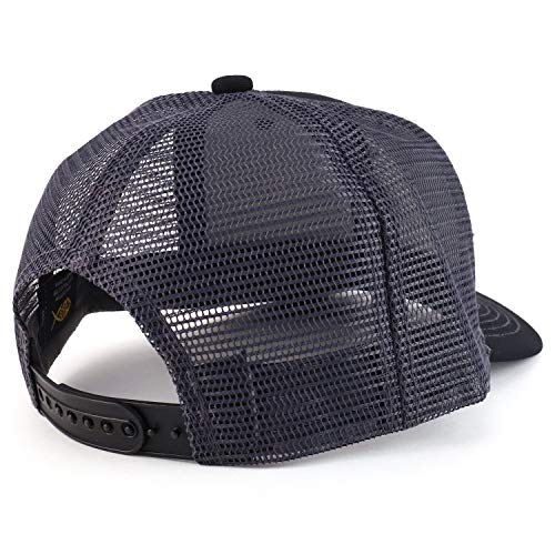 Trendy Apparel Shop Thinking Cap Washed Two Tone Trucker Baseball Cap - color: Black Charcoal