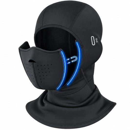 Magnetic Balaclava Ski Mask for Men/Women Windproof Face Cover Fleece Milk Silk Headgear for Snowboard Winter Motorcycle Openable